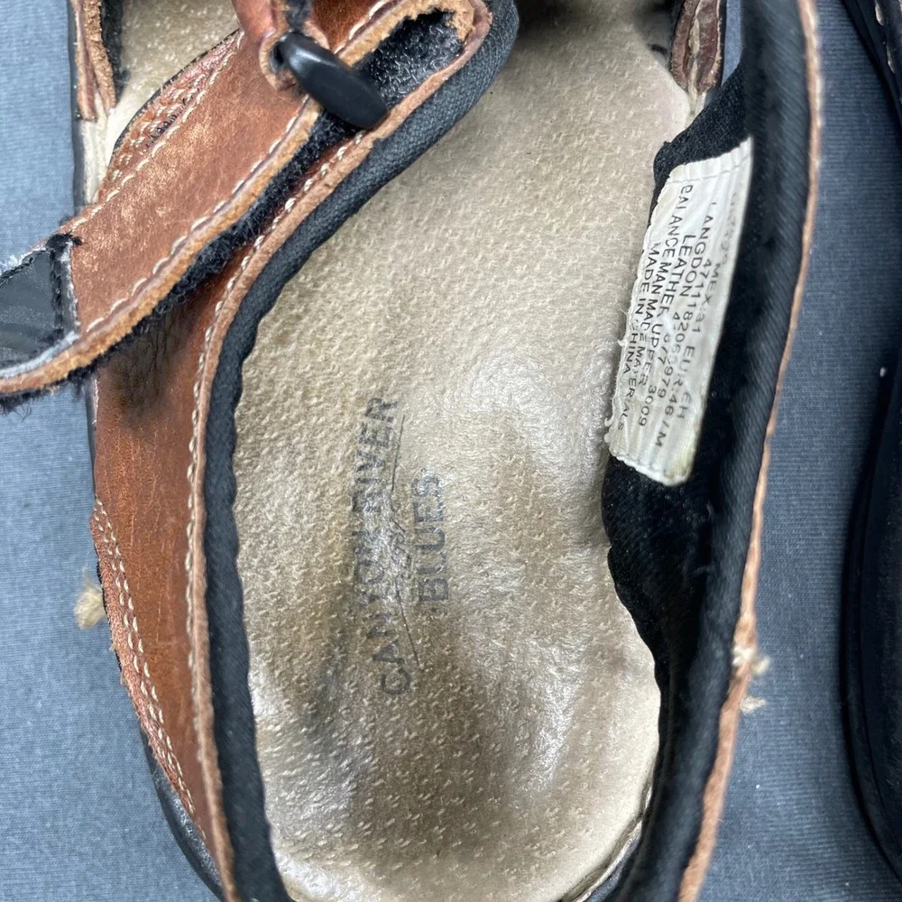 Canyon River Blues VTG Men Fisherman Sandals Brown Leather 12 Rugged Outdoor
